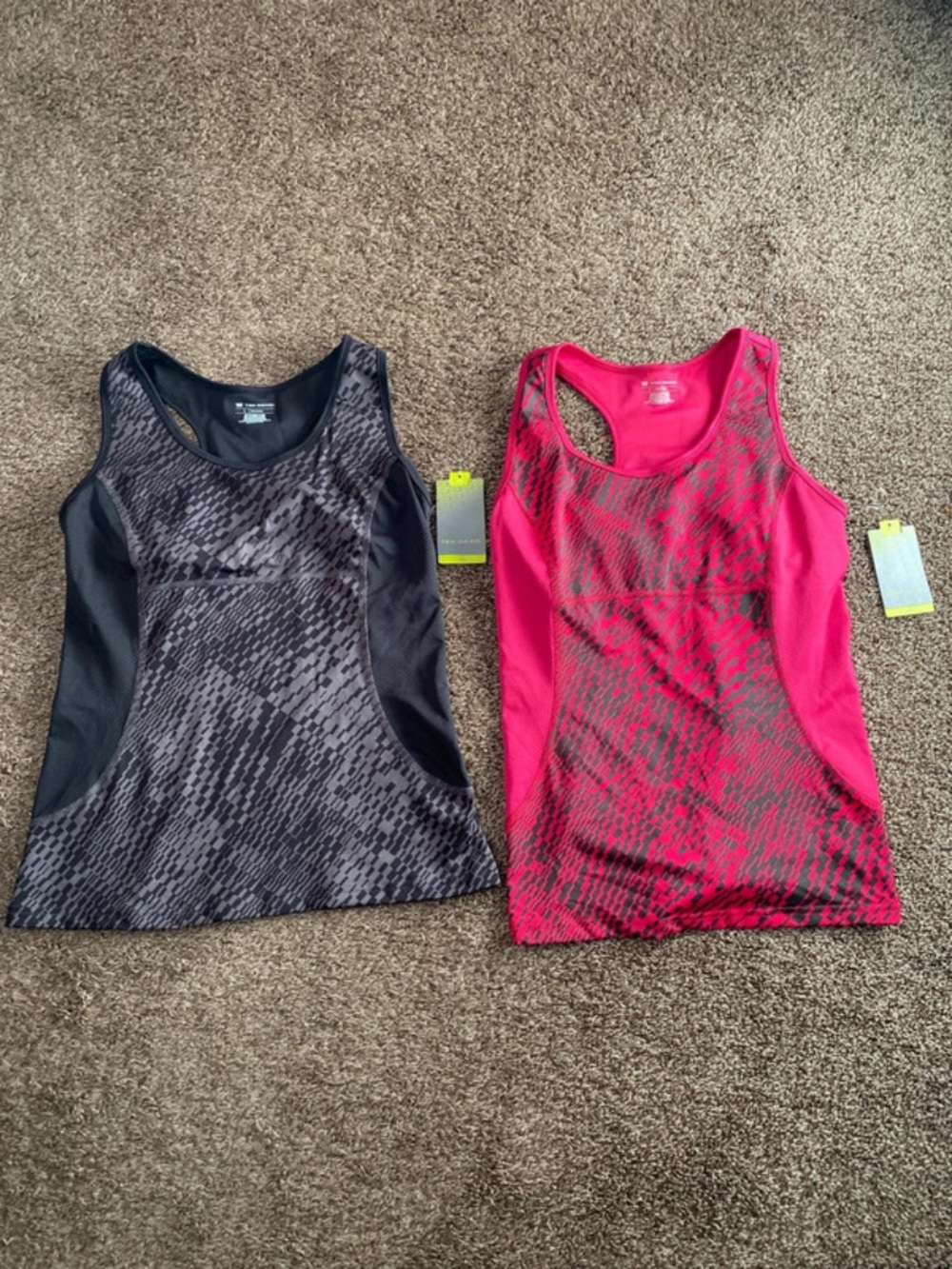 tek gear Racerback Tank Tops - Black & Hot Pink